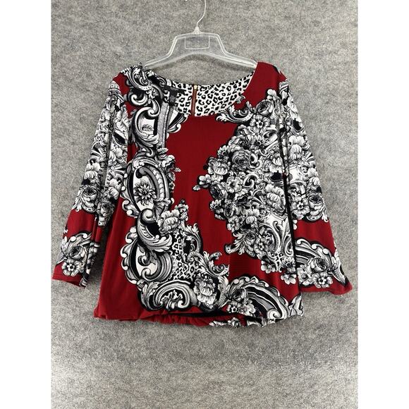 Alfani Blouse Petite Large Floral Paisley Flowy Boho Whimsigoth Old Money Y2K - Picture 1 of 15